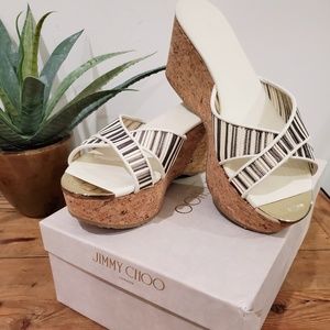 Jimmy Choo off white wedges
